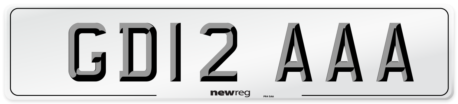 GD12 AAA Number Plate from New Reg